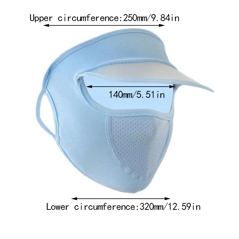Buy Face Cover UV Protection  Sunscreen Mask With Brim Ice Silk